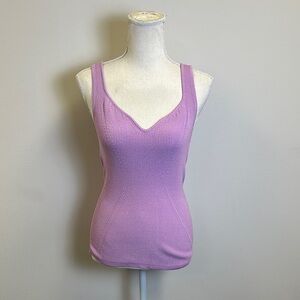 White House Black Market Purple Fitted Sleeveless Tank Top